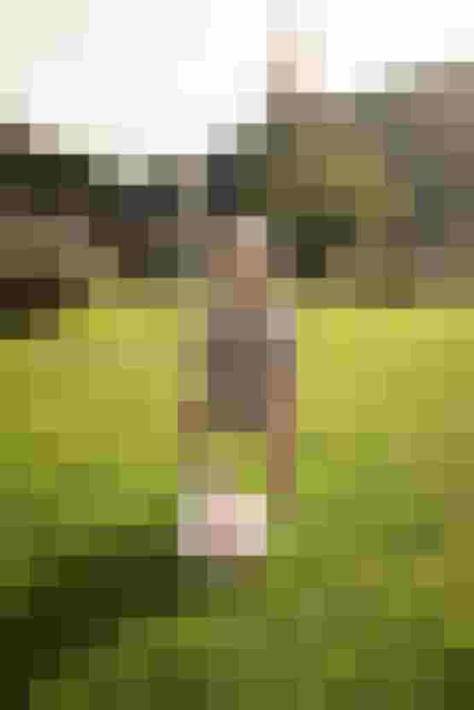 Kleines Kind steht lächelnd mit einem Fußball auf einer Wiese im Hintergrund des Thomanhofs.